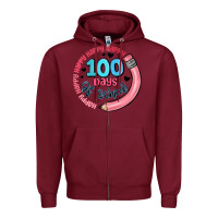 Burgundy happy 100 days of school Zipper Hoodie - MaliasSmallBusiness