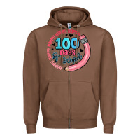 Chestnut happy 100 days of school Zipper Hoodie - MaliasSmallBusiness