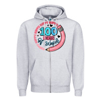 Heather Grey happy 100 days of school Zipper Hoodie - MaliasSmallBusiness