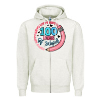 Oatmeal Heather happy 100 days of school Zipper Hoodie - MaliasSmallBusiness