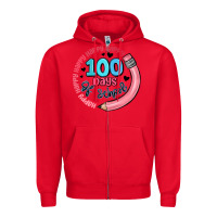 Red happy 100 days of school Zipper Hoodie - MaliasSmallBusiness