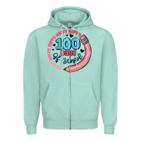 Seafoam happy 100 days of school Zipper Hoodie - MaliasSmallBusiness