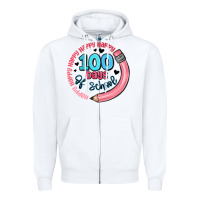 White happy 100 days of school Zipper Hoodie - MaliasSmallBusiness