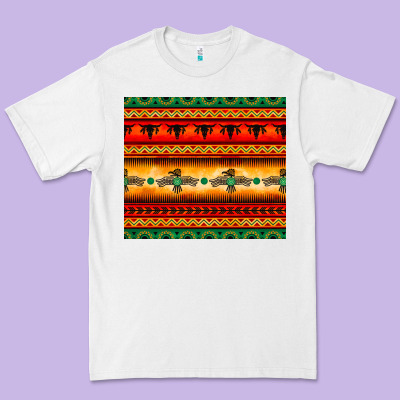 Thunderbird Bullskull Aztec Pattern Premium Tee Designed By Barkaloodesign