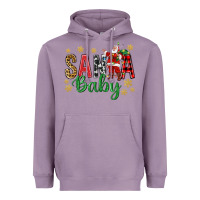 Lavender Santa Baby With Santa Heavyweight Hoodie - BundleAndBundleShop