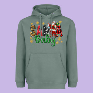 Santa Baby With Santa Heavyweight Hoodie Designed By Bundleandbundleshop