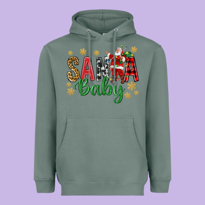 Santa Baby With Santa Heavyweight Hoodie Designed By Bundleandbundleshop
