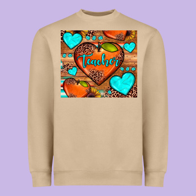 Teacher Hearts Heavyweight Sweatshirt Designed By Jahusdesignshop