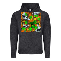 Vintage Black St patricks  duck with leprechaun hat  seamless Vintage Hoodie - FaDigitalArtStudio