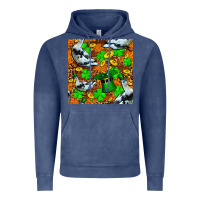 Vintage Denim St patricks  duck with leprechaun hat  seamless Vintage Hoodie - FaDigitalArtStudio