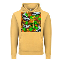 Vintage Mustard St patricks  duck with leprechaun hat  seamless Vintage Hoodie - FaDigitalArtStudio