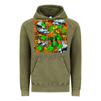 Vintage Olive St patricks  duck with leprechaun hat  seamless Vintage Hoodie - FaDigitalArtStudio