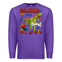 Purple roaring into 5th grade Premium Sweatshirt - BundleAndBundleShop