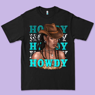 Howdy Howdy Black Girl Premium Tee Designed By Texasbilliewilder