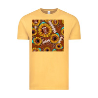 Vintage Mustard football leopard sunflower seamless pattern Vintage Tee - JahusDesignShop