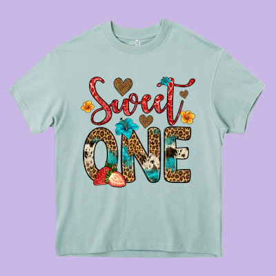 Sweet One Strawberry Heavy Core Tee Designed By Artiststas