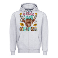Heather Grey heifer Zipper Hoodie - MaliasSmallBusiness