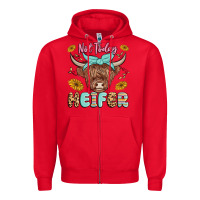 Red heifer Zipper Hoodie - MaliasSmallBusiness