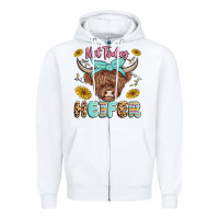 White heifer Zipper Hoodie - MaliasSmallBusiness
