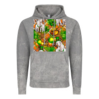 Cloud Rock St patricks  goat family with balloons seamless Vintage Hoodie - FaDigitalArtStudio