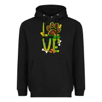Black Tie dye St. Patrick's Day love dog paw Heavyweight Hoodie - BundleAndBundleShop