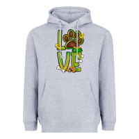 Tie Dye St. Patrick's Day Love Dog Paw Heavyweight Hoodie | Teevron