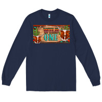 Navy texas longhorn wild one cactus licanse plate Long Sleeve Tee - Artiststas