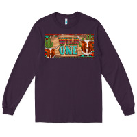 Plum texas longhorn wild one cactus licanse plate Long Sleeve Tee - Artiststas