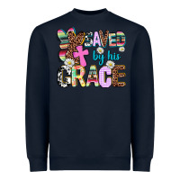 Navy saved by his grace Heavyweight Sweatshirt - AdoDesignShop
