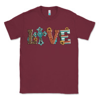 Burgundy western love with cross Classic Tee - Artiststas