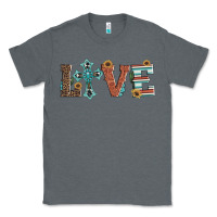 Charcoal Heather western love with cross Classic Tee - Artiststas
