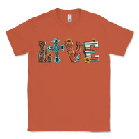 Copper western love with cross Classic Tee - Artiststas