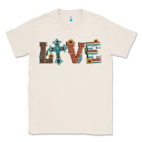 Natural western love with cross Classic Tee - Artiststas