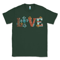 Sports Green western love with cross Classic Tee - Artiststas