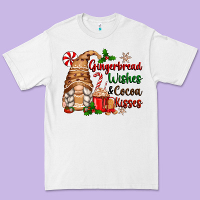 Gingerbread Wishes And Cocoa Kisses Premium Tee Designed By Zillion Design Studio