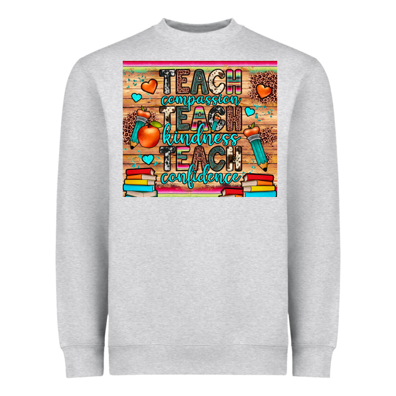 Teach Compassion Kindness Confidence Heavyweight Sweatshirt by JahusDesignShop | Teevron