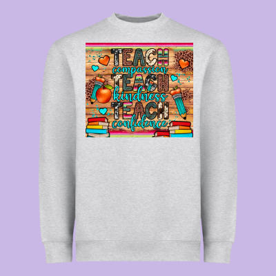 Teach Compassion Kindness Confidence Heavyweight Sweatshirt Designed By Jahusdesignshop