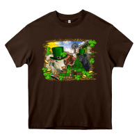 Chocolate Brown st patricks day cows Heavy Core Tee - RanaPortraitStore