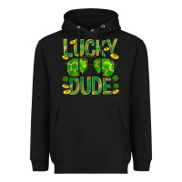 Black Lucky Dude St Patricks Heavyweight Hoodie - BundleAndBundleShop