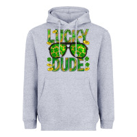 Heather Grey Lucky Dude St Patricks Heavyweight Hoodie - BundleAndBundleShop