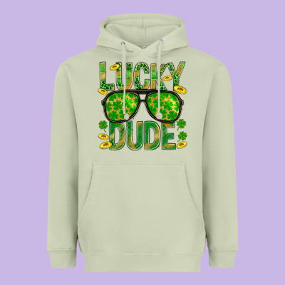 Lucky Dude St Patricks Heavyweight Hoodie Designed By Bundleandbundleshop
