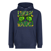 Navy Lucky Dude St Patricks Heavyweight Hoodie - BundleAndBundleShop