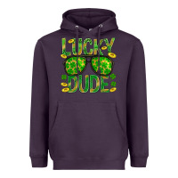 Plum Lucky Dude St Patricks Heavyweight Hoodie - BundleAndBundleShop