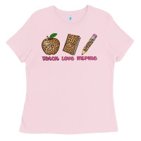Bubblegum Pink teach love inspire leopard Ladies Tee - AdoDesignShop