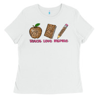 White teach love inspire leopard Ladies Tee - AdoDesignShop