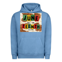 Pigment Pebble Blue juneteenth free ish since 1865 Urban Hoodie - TumblerDesignByShophia