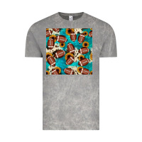 Cloud Rock football turquoise cowhide sunflower seamless pattern Vintage Tee - JahusDesignShop