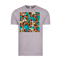Vintage Zinc football turquoise cowhide sunflower seamless pattern Vintage Tee - JahusDesignShop