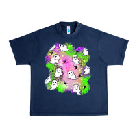 Navy ghost halloween patch Urban Heavy Tee - BundleAndBundleShop
