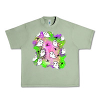 Oil Green ghost halloween patch Urban Heavy Tee - BundleAndBundleShop